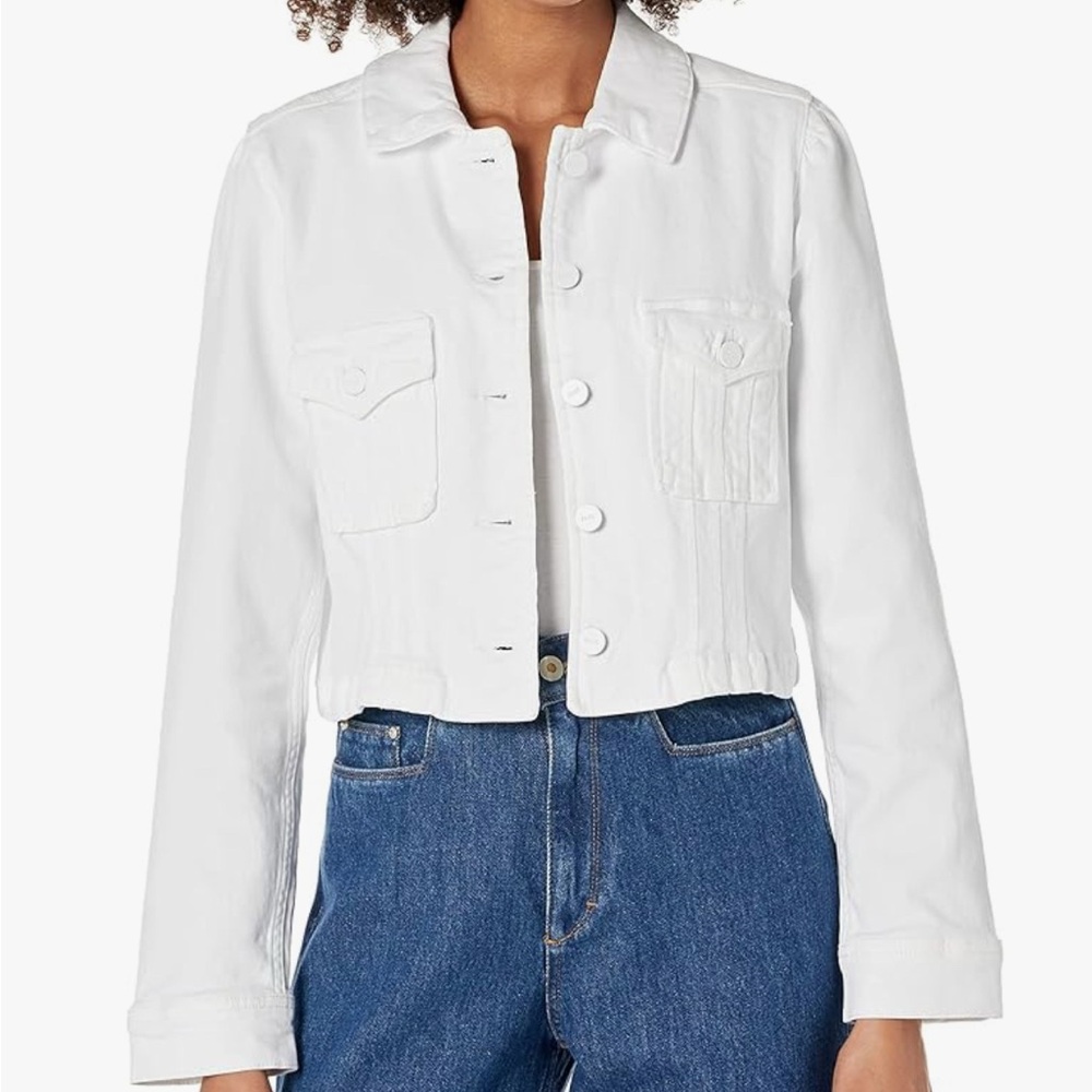Paige Pacey white denim jacket